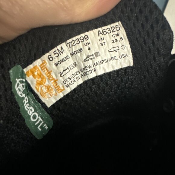 Timberland Pro Boots Women’s Size 6.5 M Steel Toe Work‎ Black Leather 72399 - Picture 3 of 11